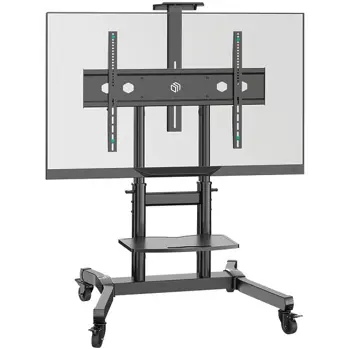 ONKRON Mobile TV Stand Rolling TV Cart for 50"-90" Screens up to 90 kg, Black