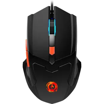 Optical Gaming Mouse with 6 programmable buttons, Pixart optical sensor, 4 levels of DPI and up to 3200, 3 million times key life, 1.65m PVC USB cable,rubber coating surface and colorful RGB lights, s