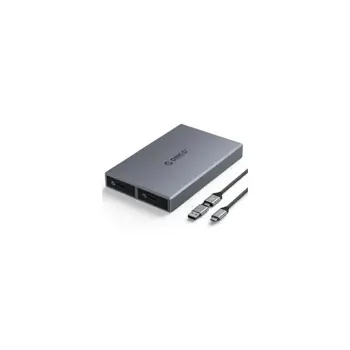 ORICO kućište za SSD dvostruko, Thermal fin, 1x M.2 NVMe, 1x M.2 SATA, USB 3.2 Gen2 protokol, do 1000 MB/S