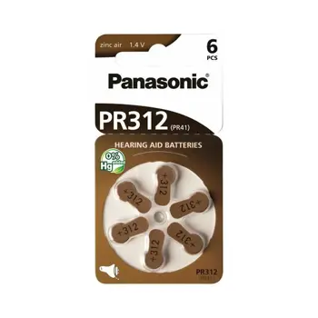 PANASONIC baterije PR312L/6LB, Zinc Air