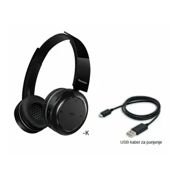 PANASONIC slušalice RP-BTD5E1-K crne, naglavne, Bluetooth