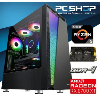 PC Računalo MagazinRS Gamer (AMD Ryzen 5 5500 4.2Ghz (Turbo), Radeon 6700 XT 12GB, SSD NVMe 1TB, 16GB DDR4 RAM) 