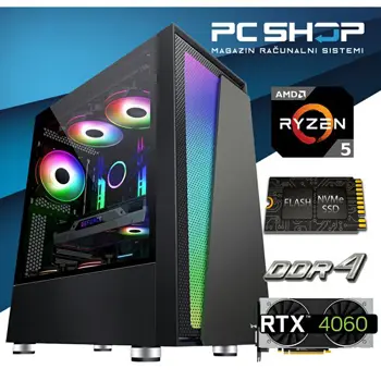 PC Računalo MagazinRS Gamer (Ryzen 5 5500 4.2GHz (Boost), Nvidia RTX 4060, 16GB DDR4 RAM, SSD 1TB NVMe)