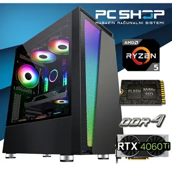 PC Računalo MagazinRS Gamer (Ryzen 5 5500 4.2GHz (Boost), Nvidia RTX 4060 Ti, 16GB DDR4 RAM, SSD 1TB NVMe)