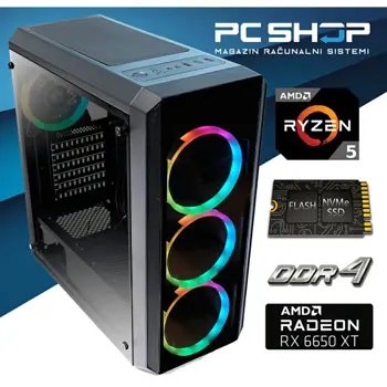 PC Računalo MagazinRS Gamer (Ryzen 5 5500 4.2GHz (Boost), Radeon RX 6650 XT, 16GB DDR4 RAM, SSD 1TB NVMe)