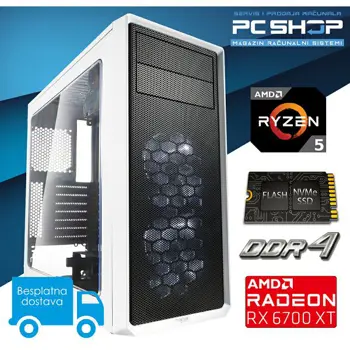 PC Računalo MagazinRS Gamer - Ryzen 5 5500 4.2GHz (Boost), Radeon 6700 XT, 16GB RAM, SSD NVMe 1TB