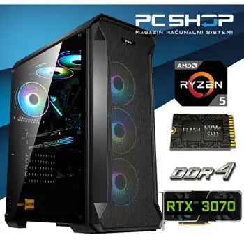 PC Računalo MagazinRS Gamer (Ryzen 5 5600x 4.6GHz (Boost), Nvidia RTX 3070, 16GB DDR4 RAM, SSD NVMe 1TB)