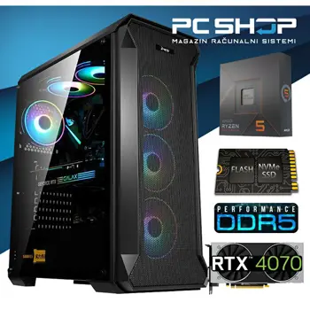 PC Računalo MagazinRS Gamer (Ryzen 5 7600x 4.7GHz (Boost), Nvidia RTX 4070 Super, 16GB DDR5 RAM, SSD NVMe 1TB)