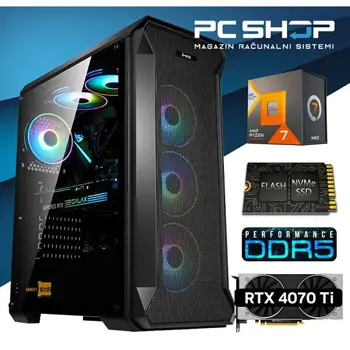 PC Računalo MagazinRS Gamer (Ryzen 7 7800X3D, 5.00 GHz (Turbo), Nvidia RTX 4070 Ti Super , 32GB DDR5 RAM, SSD NVMe 1TB)