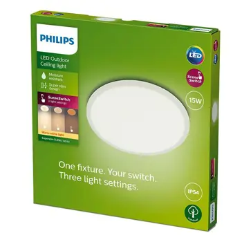 Philips SuperSlim Ceiling SSW 15W 27K Bijela IP54