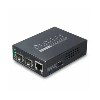 Planet 1-Port 10 100 1000Base-T - 2-Port Gigabit SFP Switch Redundant Media Converter