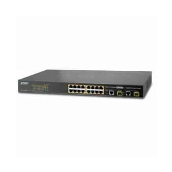 Planet 16-Port 100TX 802.3at PoE 2-Port Gigabit TP SFP Combo Web Smart Switch