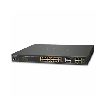 Planet 16-Port RJ45 Gig 802.3at PoE 4-Port Gigabit TP SFP Combo L2 Managed Switch 220W