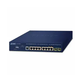 Planet 2-Port 10 100 1000T 802.3bt PoE 6-Port 10 100 1000T 802.3at PoE 2-Port 100 1000X SFP Managed Switch