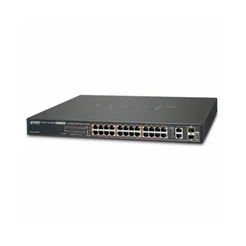 Planet 24-Port 100TX 802.3at PoE 2-Port Gigabit TP SFP Web Smart Switch 420W