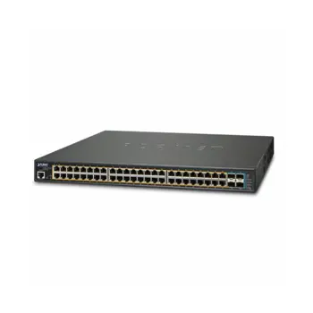 Planet 52-Port L2 802.3at PoE (48x 1GbE PoE ports 4x 10G SFP slots) Managed Switch with 48V Redundant Power