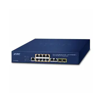 Planet 8-Port 10 100 1000T 802.3at PoE 2-Port 10 100 1000T 2-Port 100 1000X SFP Managed Switch