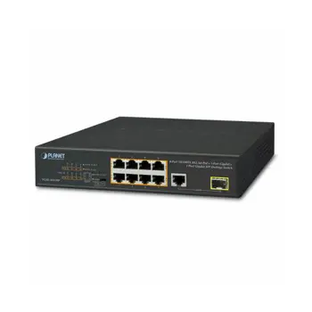 Planet 8-Port Fe 802.3at PoE 1-Port Gbe 1-Port 100 1000X SFP Desktop Switch (120 watts)