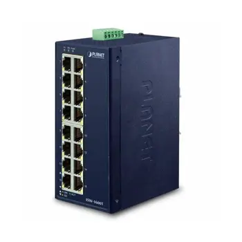 Planet Industrial 16-Port 10 100TX Fast Ethernet Switch (-40~75 degrees C)