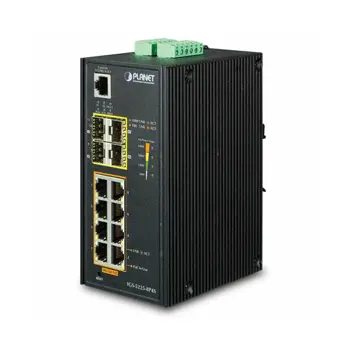 Planet Industrial L2 8-Port 10 100 1000T 802.3at PoE 2-Port 100 1000X SFP 2-Port 10G SFP Managed Ethernet Switch (-40~75 degrees C)