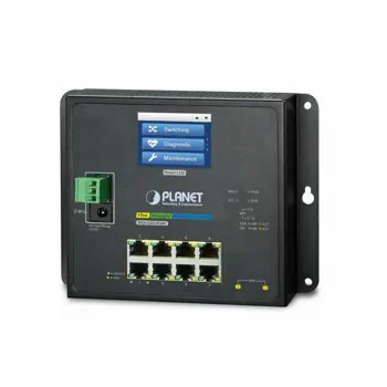 Planet Industrial L2 8-Port Gbe 2 Port SFP Wall Switch with LCD