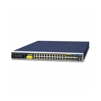 Planet Industrial L3 24-Port 10 100 1000T 802.3at PoE 4-Port 10G SFP Managed Ethernet Switch (-40~75 degrees C)