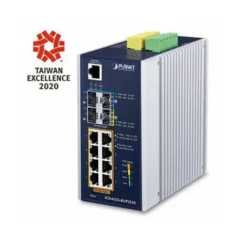 Planet Industrial L3 8-Port 10 100 1000T 802.3bt PoE 2-Port 1G 2.5G SFP 2-Port 10G SFP Managed Ethernet Switch