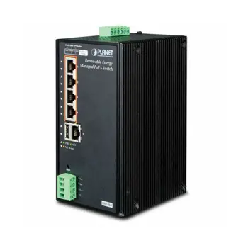 Planet Industrial Renewable Energy 4-Port 10 100 1000T 802.3at PoE Managed Ethernet Switch