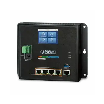 Planet Industrial Wall-mount Gigabit Router with 4-Port 802.3at PoE and LCD Touch Screen