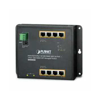 Planet Industrial Wall.mount 8-Port PoE 2 SFP Managed Switch