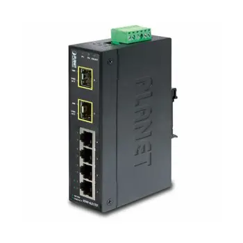 Planet ISW-621TF IP30 Slim Type 4P Industrial Ether Switch 2P SFP Fiber (-40 to 75C)