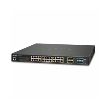 Planet L2 24-Port 10 100 1000T 802.3at PoE 4-Port 10G SFP Managed Switch with Redundant Power System