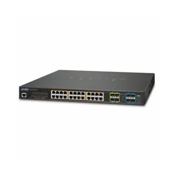 Planet L2 24-Port 10 100 1000T Ultra PoE 4-Port 10G SFP Managed Switch w Redundant Power