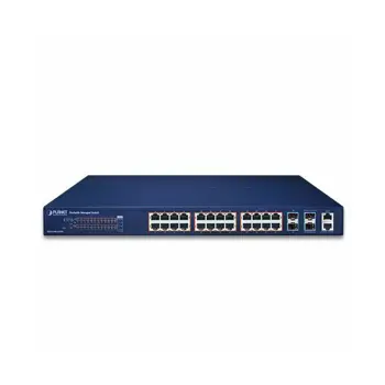 Planet Layer 2 24-Port 10 100 1000T 802.3at PoE 4-Port 10G SFP Stackable Managed Switch