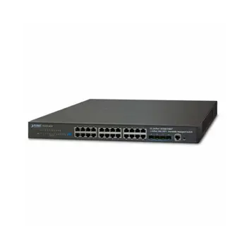 Planet Layer 3 24-Port 10 100 1000T 4-Port 10G SFP Stackable Managed Gigabit Switch