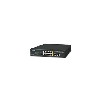 PLANET preklopnik (Switch) 10" 8-port 10/100TX 802.3at PoE + 2-port 10/100TX, rack-mountable