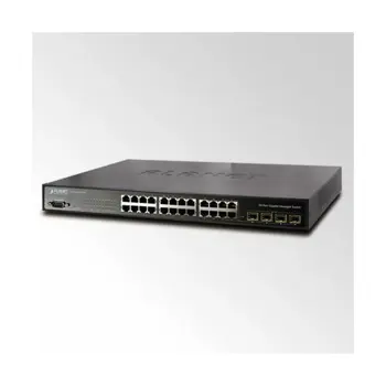 Planet WGSW-24040R 24-Port 10 100 1000Mbps with 4 Shared SFP Managed Switch