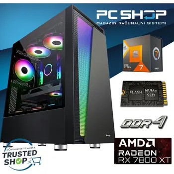 Računalo MagazinRS Gamer PC (Ryzen 7 5700X3D, 4.1 GHz (Turbo), Radeon  RX 7800 XT, 16GB DDR4 RAM, SSD 1TB NVMe)