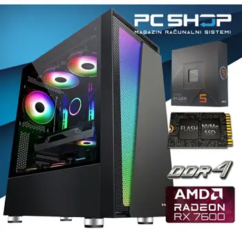 Računalo MagazinRS (Ryzen 5 5500 4.2GHz (Boost), Radeon RX 7600, 16GB DDR4 RAM, SSD 1TB NVMe)