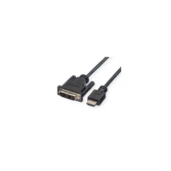 Roline DVI kabel, DVI (18+1) - HDMI, M/M, crni, 1 m