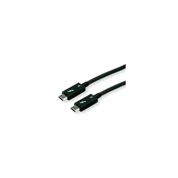 Roline Thunderbolt 3 kabel, 40GBit/s, 5A, M/M, 1.0m, crni