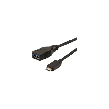 Roline USB3.2 Gen 1 kabel TIP A-C F/M, 0.15m, crni