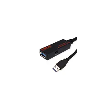 Roline USB3.2 Gen1 aktivni produžni kabel sa ponavljačem, 10m, crni