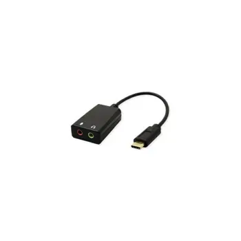 Roline VALUE adapter USB-C - 2×3.5mm audio, M/F, 0.13 m