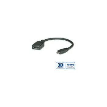 Roline VALUE HDMI High Speed kabel sa mrežom, TIP A (F) - TIP D (M), 0.15m