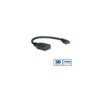 Roline VALUE HDMI High Speed kabel sa mrežom, Type A F - Type C M (mini), 0.15m