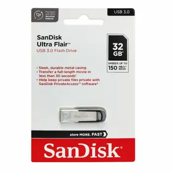 SANDISK USB 3.0 FLASH DRIVE ULTRA FLAIR 32GB