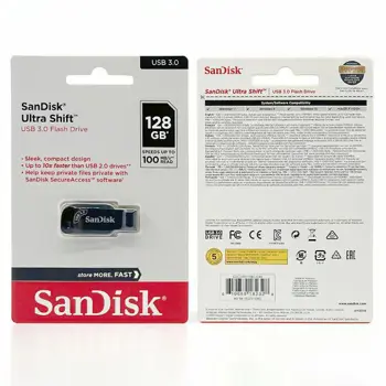 SANDISK USB 3.0 FLASH DRIVE ULTRA SHIFT 100MB/s 128GB