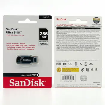 SANDISK USB 3.0 FLASH DRIVE ULTRA SHIFT 100MB/s 256GB