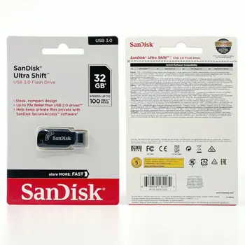 SANDISK USB 3.0 FLASH DRIVE ULTRA SHIFT 100MB/s 32GB